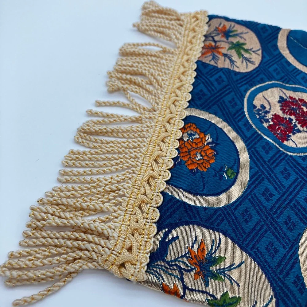 Vintage Japanese Uchishiki Buddhist Altar Cloth Kinran Gold Brocade Runner 14.5